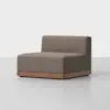 Essential Sectional Module (Armless / Mocha / Walnut) - Angled