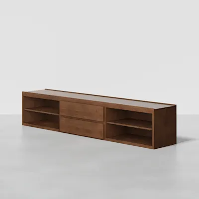 Walnut / 2 Shelves + 2 Drawers
