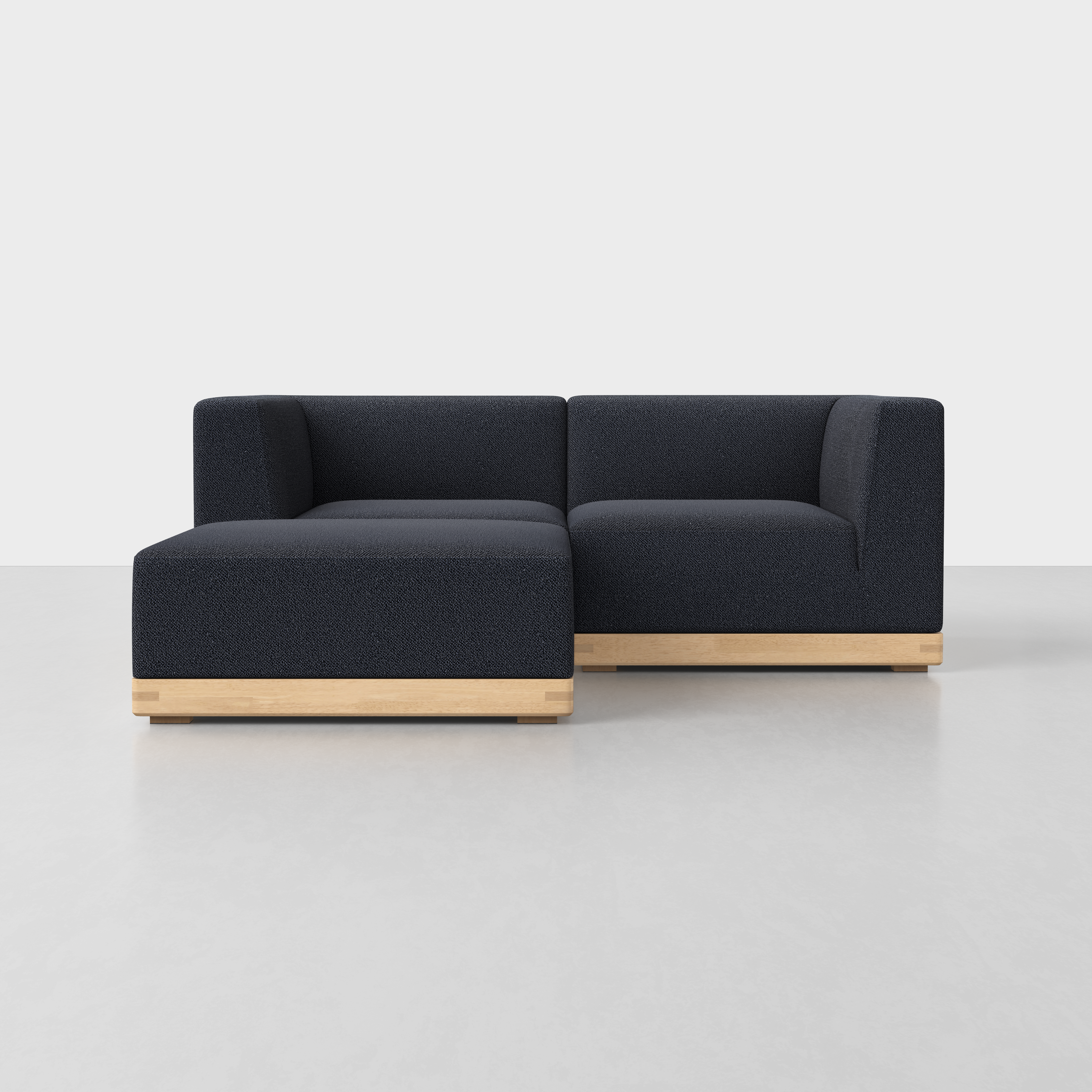 Dark Navy / Natural / 2 Seat + Ottoman