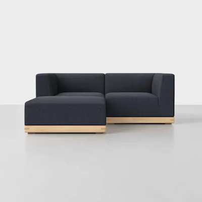 Dark Navy / Natural / 2 Seat + Ottoman