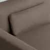 Close-up view of a modern sofa upholstered in textured brown fabric, featuring a rectangular back cushion resting against the backrest.