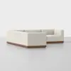 Essential Corner Sectional - Ivory / Walnut - 2