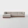 Essential Modular Sofa - 3 Seat + Ottoman / Natural / Walnut - 1