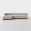 Essential Modular Sofa - 3 Seat + Ottoman / Natural / Walnut - 1