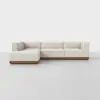 Essential L Island Sectional - Left Arm Island / Ivory / Walnut - 1