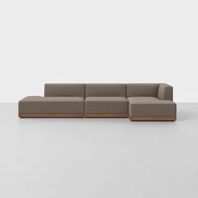 Mocha / Walnut / Right Arm Chaise