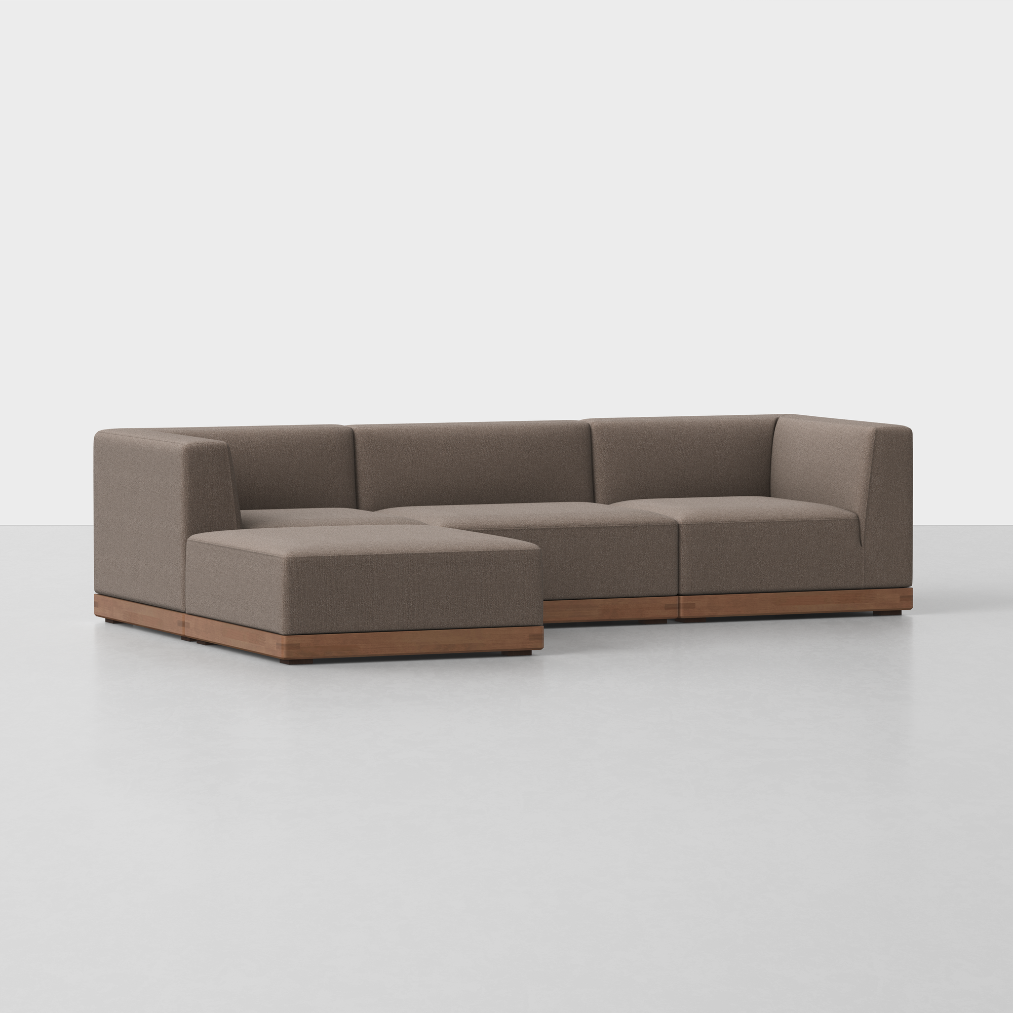 Mocha / Walnut / 3 Seat + Ottoman