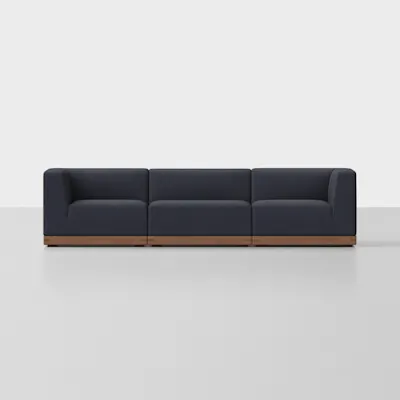 Dark Navy / Walnut / 3 Seat