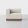 Essential Sectional Module (Corner / Ivory / Walnut) - Front