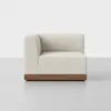 Essential Sectional Module (Corner / Ivory / Walnut) - Front