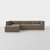 Essential L Island Sectional - Left Arm Island / Mocha / Walnut - 1