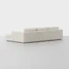 Signature Chaise Sectional (Right Arm Chaise / Ivory) - Back Angled