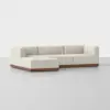 Essential Modular Sofa - 3 Seat + Ottoman / Ivory / Walnut - 2