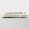 Essential Island Chaise Sectional - Right Arm Chaise / Ivory / Walnut - 2