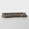 Essential U Chaise Sectional - Mocha / Espresso - 1