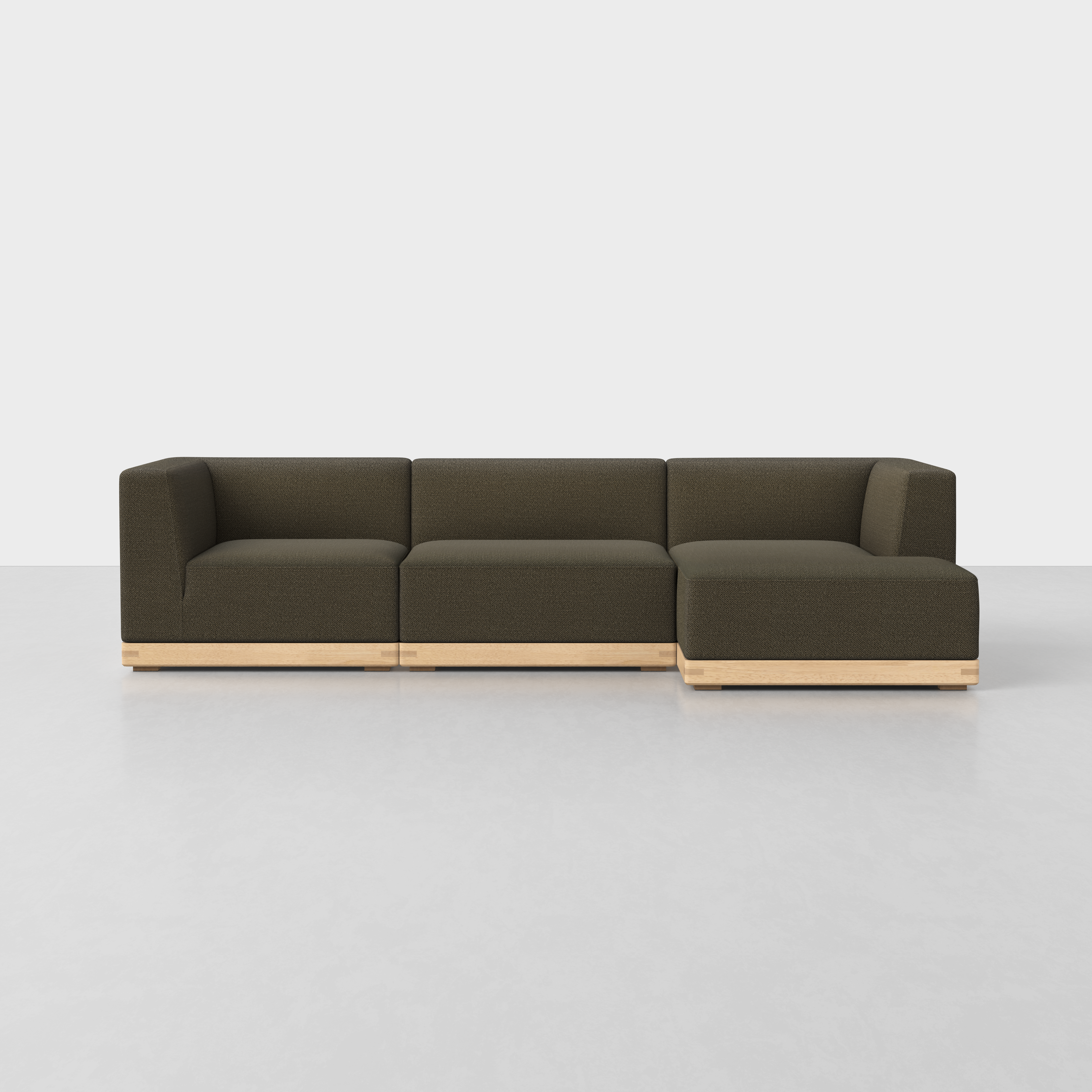 Dark Olive / Natural / Right Arm Chaise