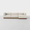 Essential Chaise Sectional - Right Arm Chaise / Ivory / Walnut - 1