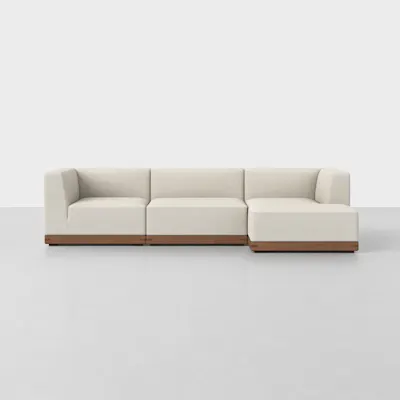 Ivory / Walnut / Right Arm Chaise