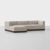 Essential Modular Sofa - 3 Seat + Ottoman / Natural / Espresso - 1
