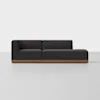 Essential Island Sofa - 2 Piece Right Arm Island / Carbon / Walnut - 1