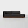 Essential Island Sofa - 2 Piece Right Arm Island / Carbon / Walnut - 1