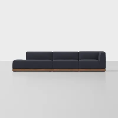 Dark Navy / Walnut / 3 Seat Left Arm Island