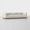 Essential Modular Sofa - 3 Seat / Ivory / Walnut - 2