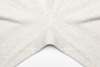 Close-up of the inside seam and stitching at the crotch area of a pair of light gray sweatpants, showing the fabric texture and the intersecting seams.
