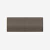 Rectangular, brown upholstered bench or ottoman viewed from above, set against a plain white background.