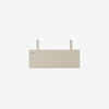 A rectangular beige fabric panel with two straps and metal button fasteners at the top, designed for hanging, against a plain white background.