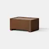 A modern, rectangular wooden side table with a smooth finish and minimalist design, set against a plain white background.