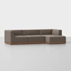 Essential Chaise Sectional - Right Arm Chaise / Mocha / Walnut - 1