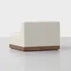 Essential Sectional Module (Corner / Ivory / Walnut) - Back Angled