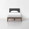 Classic Bed (Twin / Walnut / Heathered Charcoal) - Front