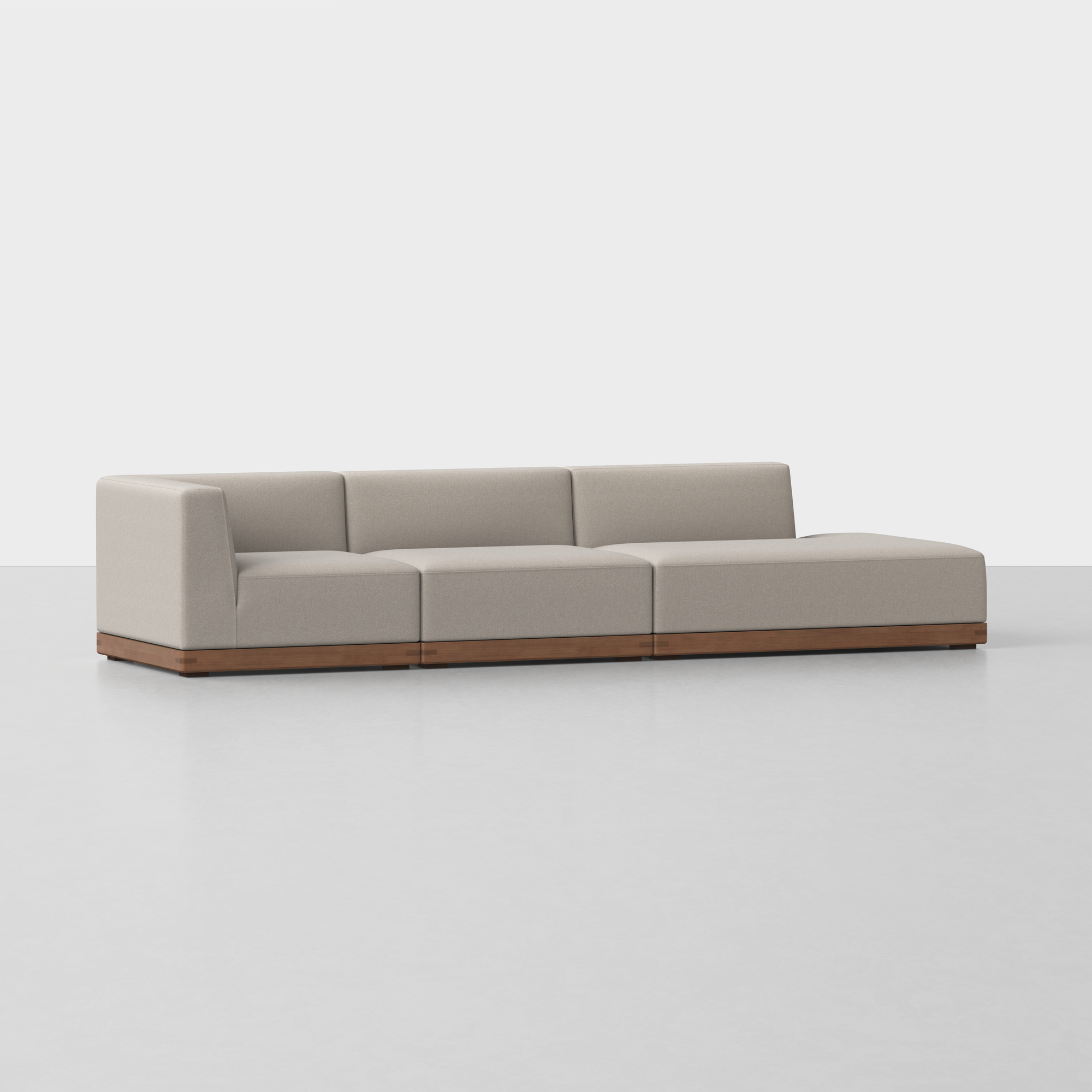 Natural / Walnut / 3 Seat Right Arm Island