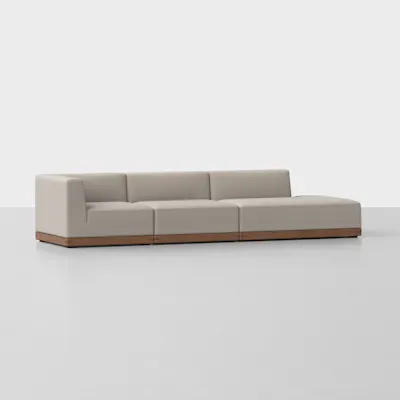 Natural / Walnut / 3 Seat Right Arm Island