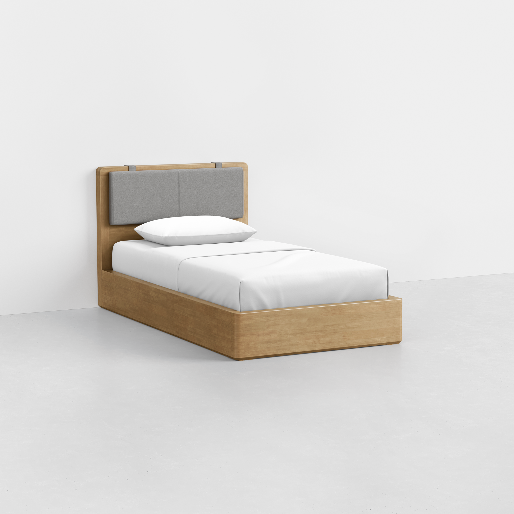 Twin XL / Heathered Grey / Oak