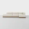Essential Island Chaise Sectional - Right Arm Chaise / Ivory / Walnut - 1