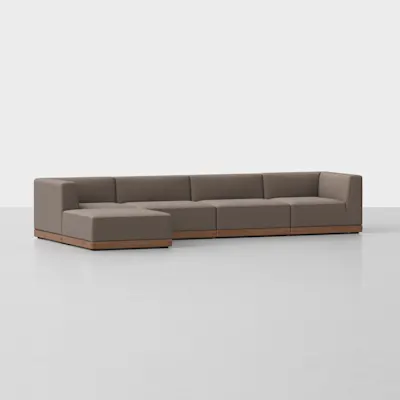 Mocha / Walnut / 4 Seat + Ottoman
