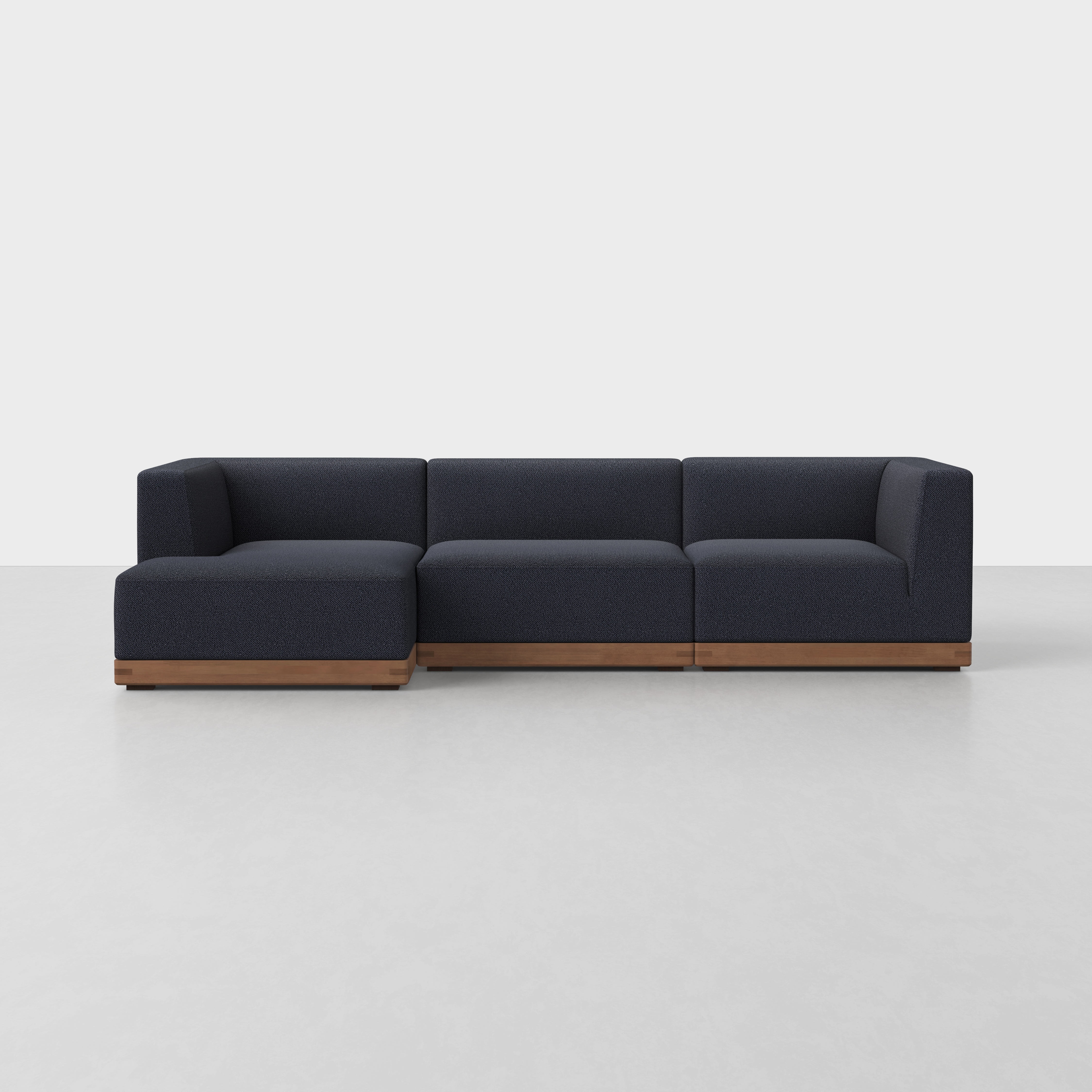 Dark Navy / Walnut / Left Arm Chaise