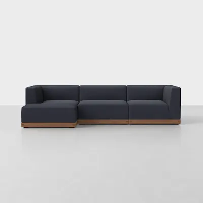 Dark Navy / Walnut / Left Arm Chaise