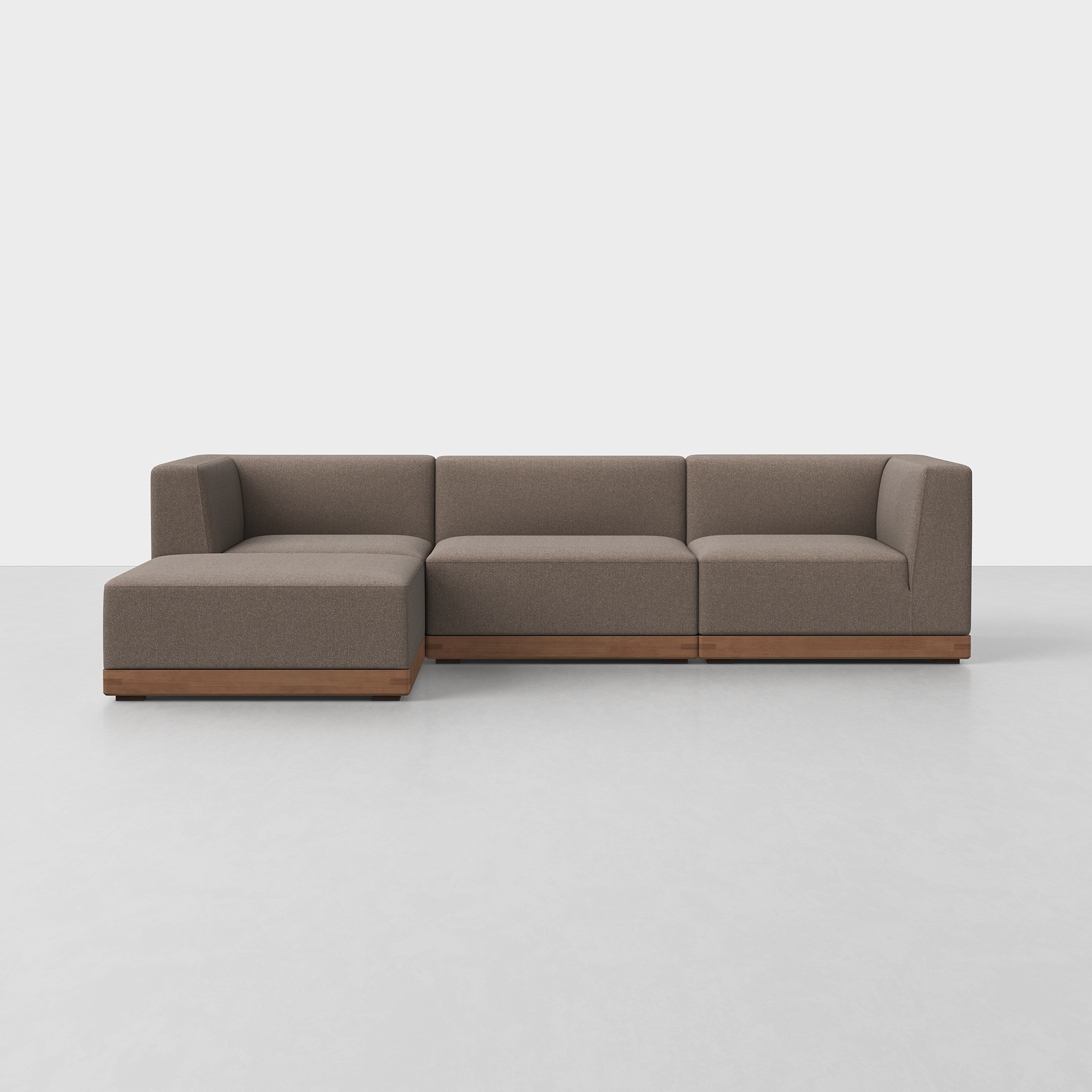Mocha / Walnut / 3 Seat + Ottoman