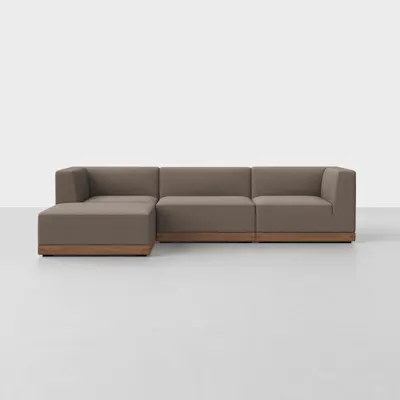 Mocha / Walnut / 3 Seat + Ottoman