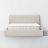 A mattress on a bed.