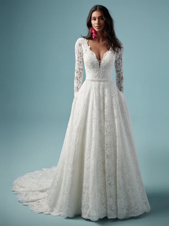 white wedding dresses with sleeves