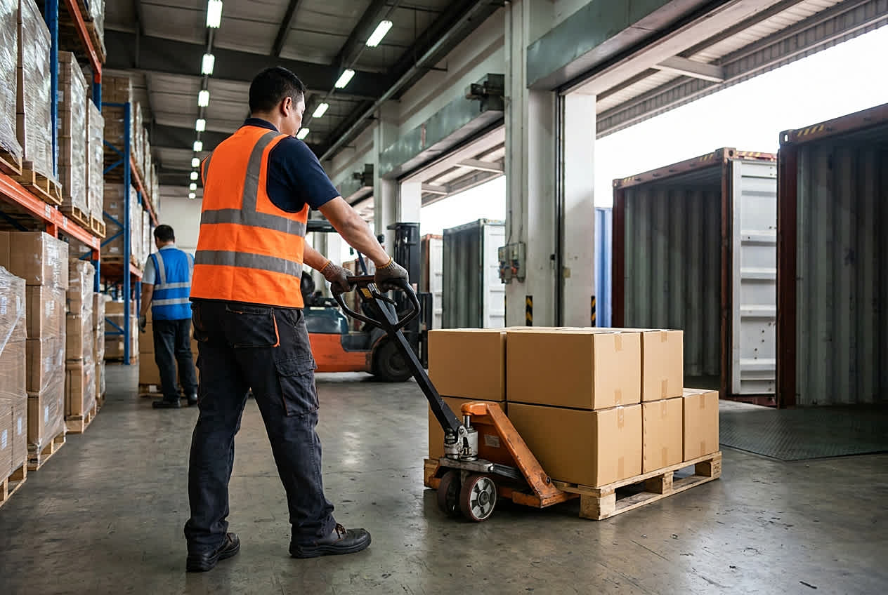 CFS warehouse with consolidated LCL shipments at port