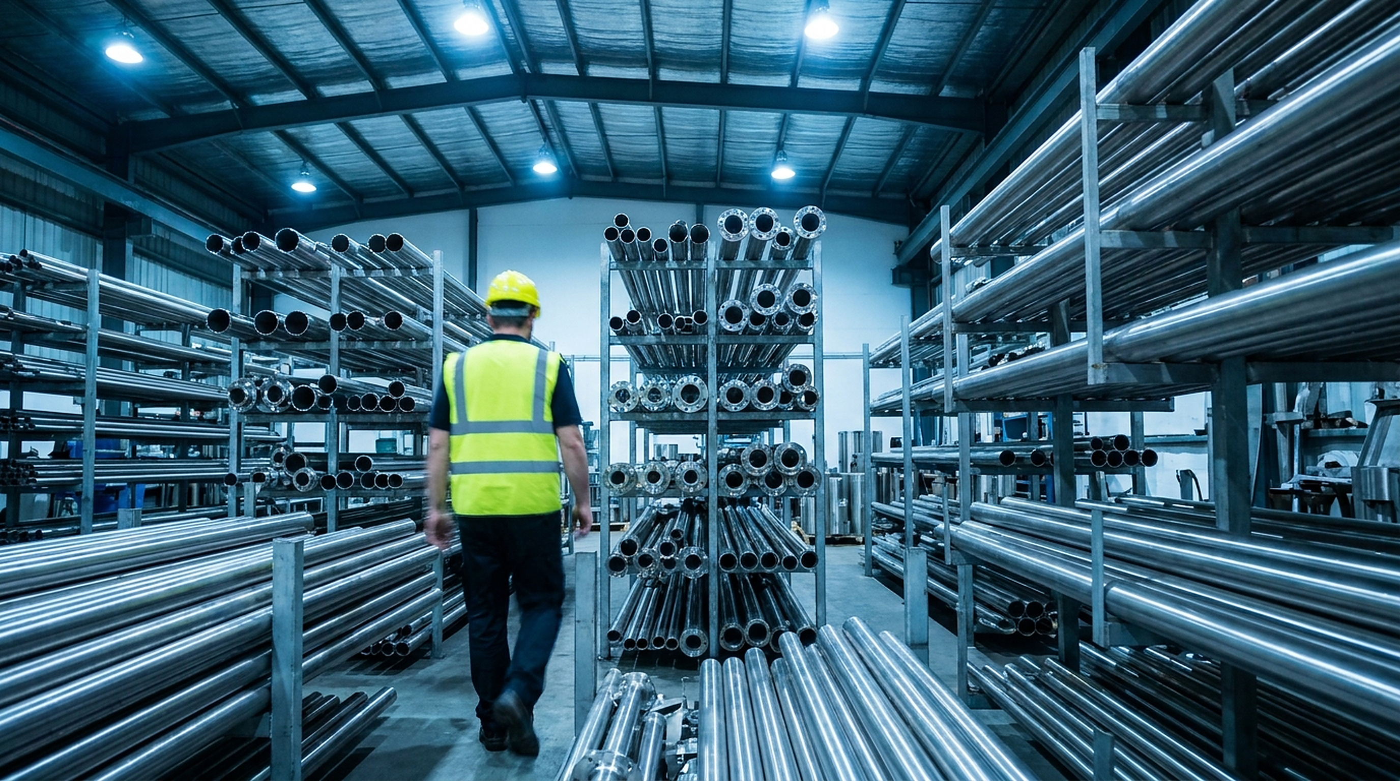 Stainless steel components in industrial production
