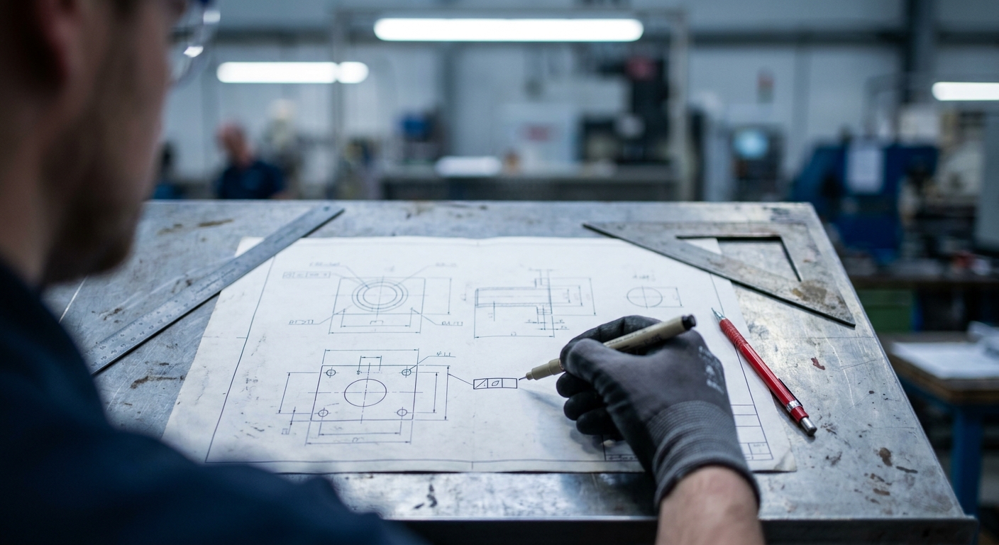 Tolerance frame on engineering drawing