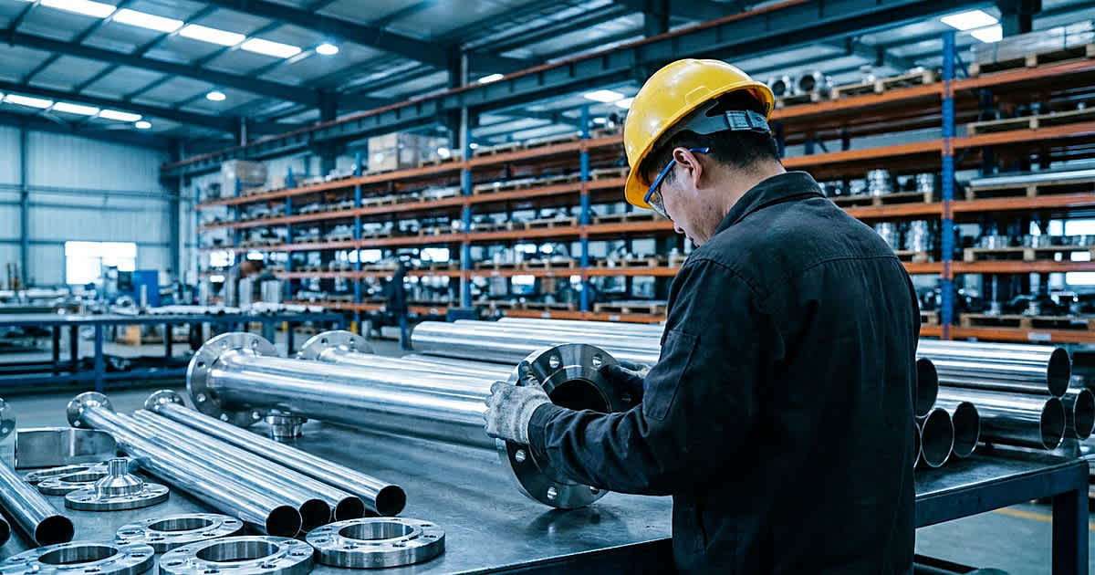 Edelstahlrohre und -bauteile in industrieller Fertigung