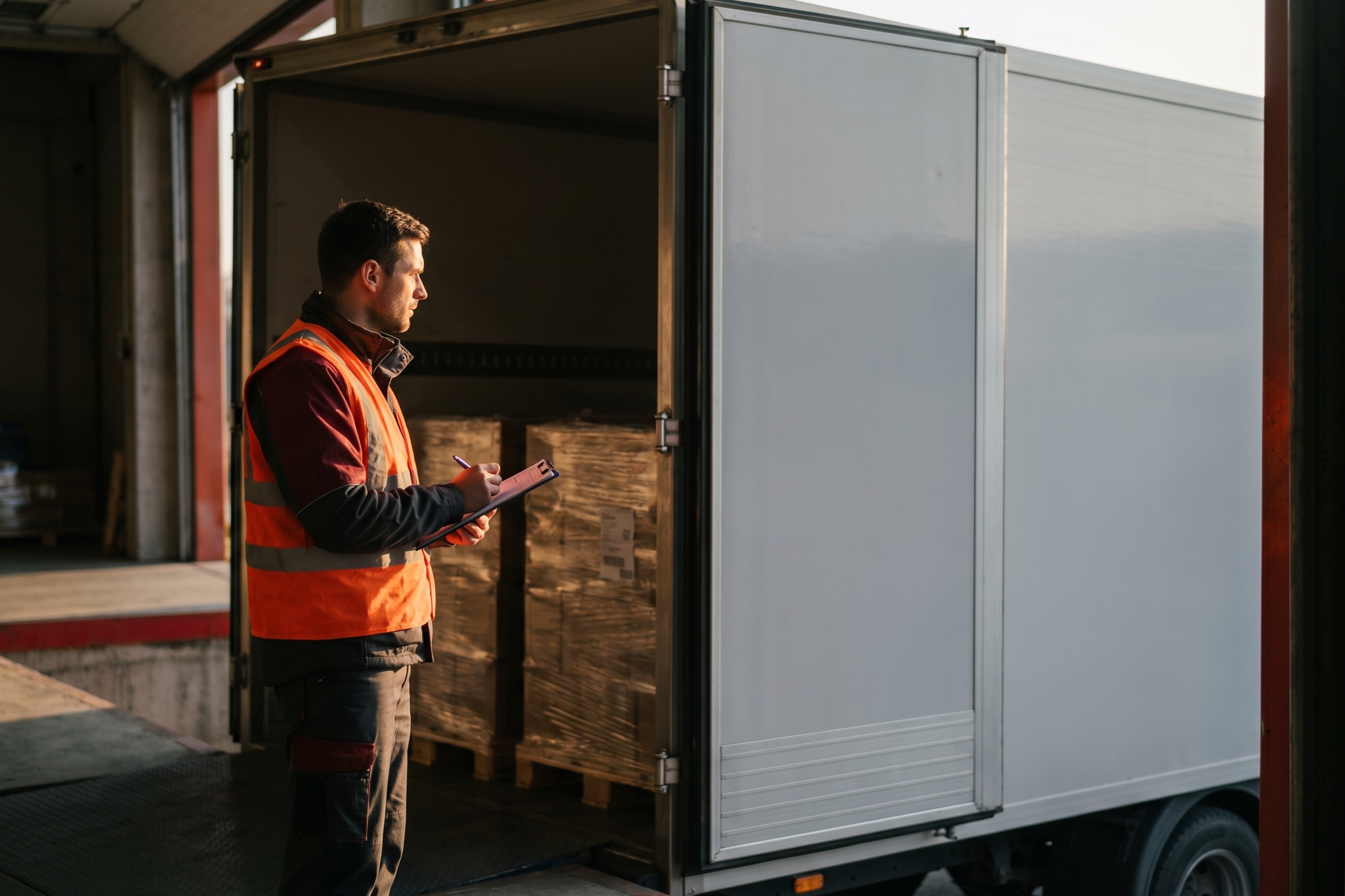 Goods delivery at loading bay — inland logistics